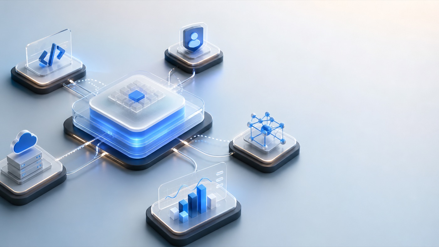 Plataforma modular de software empresarial com conexões abertas para provedores intercambiáveis